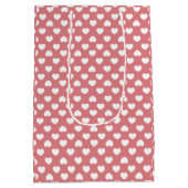 Minimalist Pink Hearts ミディアムペーパーバッグ (裏面)