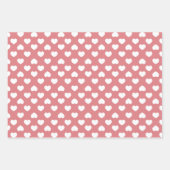 Minimalist Pink Hearts ラッピングペーパーシート (正面3)