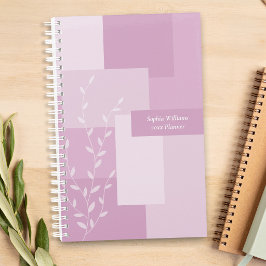 Minimalist Pink Mauve Abstract Botanical Planner プランナー手帳