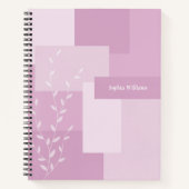 Minimalist Pink Mauve Botanical Journal Notebook ノートブック (正面)
