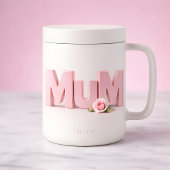 Minimalist Pink MuM Mother’s Day Card | Elegant 3D カード