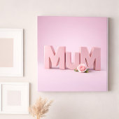 Minimalist Pink MuM Mother’s Day Card | Elegant 3D カード