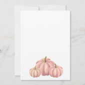 Minimalist Pink Pumpkin Fall Baby Shower 招待状 (裏面)