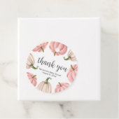 Minimalist Pink Pumpkin Fall Baby Shower Round フェイバータグ (インサイチュ)