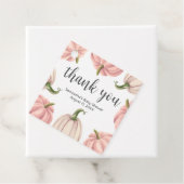 Minimalist Pink Pumpkin Fall Baby Shower Square フェイバータグ (インサイチュ)