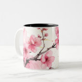 Minimalist Pink Sakura Zen Coffee Cup  ツートーンマグカップ (正面左)