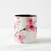 Minimalist Pink Sakura Zen Coffee Cup  ツートーンマグカップ (中央)