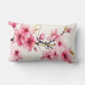 Minimalist Pink Sakura Zen Throw Cushion ランバークッション (裏面)