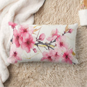 Minimalist Pink Sakura Zen Throw Cushion ランバークッション (ブランケット)