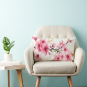 Minimalist Pink Sakura Zen Throw Cushion ランバークッション (椅子)