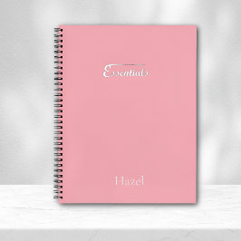 Minimalist Pink Spiral Notebook – “Essentials” ノートブック