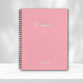 Minimalist Pink Spiral Notebook – “Essentials” ノートブック