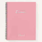 Minimalist Pink Spiral Notebook – “Essentials” ノートブック (正面)