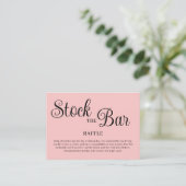 Minimalist Pink Stock the bar Bridal Shower  エンクロージャーカード (スタンド正面)