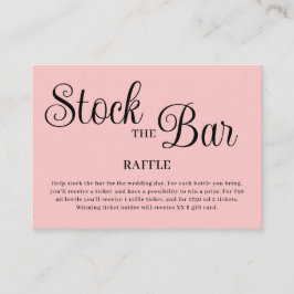 Minimalist Pink Stock the bar Bridal Shower  エンクロージャーカード