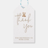 Minimalist Pink Teddy Bear Baby Shower Thank You  ギフトタグ (正面)