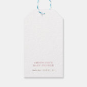 Minimalist Pink Teddy Bear Baby Shower Thank You  ギフトタグ (裏面)