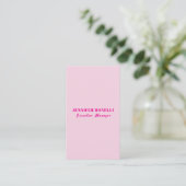 Minimalist pink trendy personalized customize name エンクロージャーカード (スタンド正面)