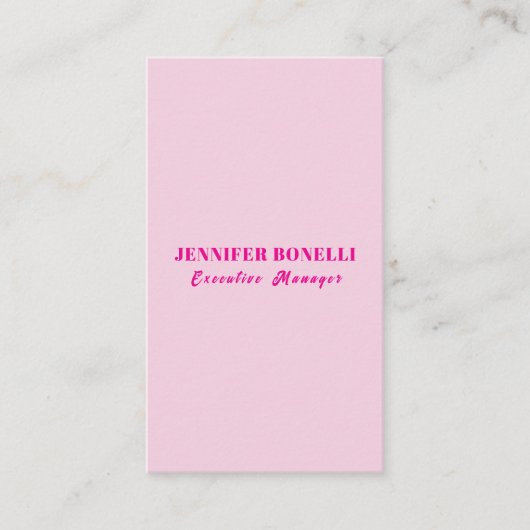 Minimalist pink trendy personalized customize name エンクロージャーカード (正面)