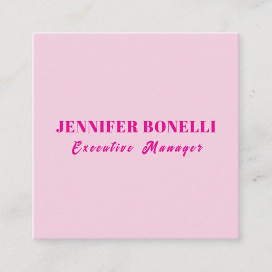 Minimalist pink trendy personalized customize name エンクロージャーカード (正面)