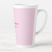 Minimalist pink trendy personalized customize name カフェラテマグ (右)