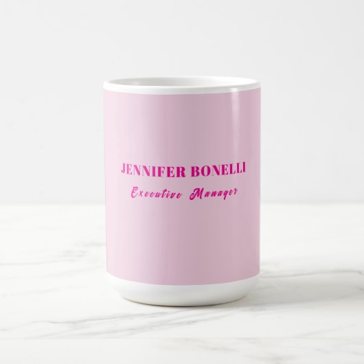 Minimalist pink trendy personalized customize name コーヒーマグカップ (中央)