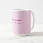 Minimalist pink trendy personalized customize name コーヒーマグカップ (正面右)