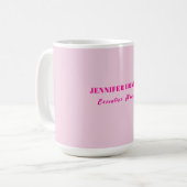 Minimalist pink trendy personalized customize name コーヒーマグカップ (正面左)
