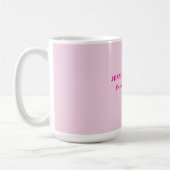Minimalist pink trendy personalized customize name コーヒーマグカップ (左)