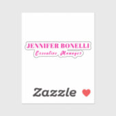 Minimalist pink trendy personalized customize name シール (シート)