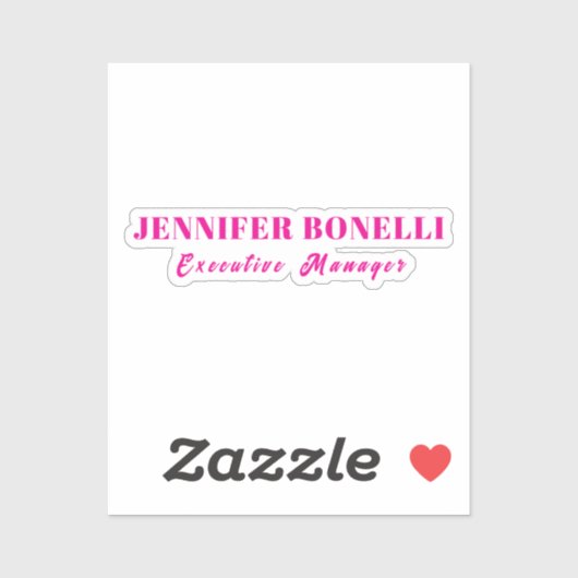 Minimalist pink trendy personalized customize name シール (シート)