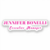 Minimalist pink trendy personalized customize name シール (正面)