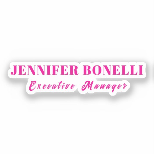 Minimalist pink trendy personalized customize name シール (正面)