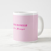 Minimalist pink trendy personalized customize name ジャンボコーヒーマグカップ (正面右)