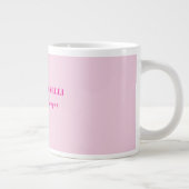 Minimalist pink trendy personalized customize name ジャンボコーヒーマグカップ (右)