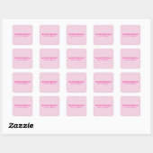 Minimalist pink trendy personalized customize name スクエアシール (シート)