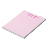 Minimalist pink trendy personalized customize name ノートパッド (回転)