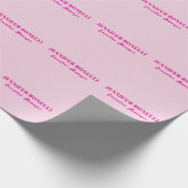 Minimalist pink trendy personalized customize name ラッピングペーパー (角)