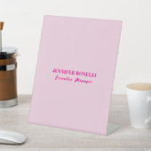 Minimalist pink trendy personalized customize name 台座サイン (インサイチュ)