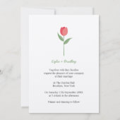 Minimalist Pink Tulip 招待状 (裏面)