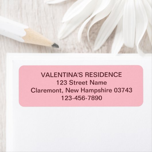 Minimalist Pink Wedding Return Address Label ラベル (インサイチュ)