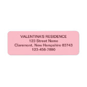 Minimalist Pink Wedding Return Address Label ラベル (正面)
