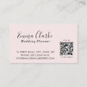 Minimalist Pink Wedding Scan Code Business Card 名刺 (裏面)