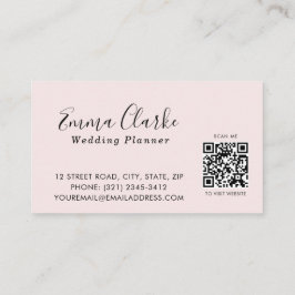 Minimalist Pink Wedding Scan Code Business Card 名刺