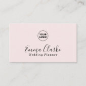 Minimalist Pink Wedding Scan Code Business Card 名刺 (正面)