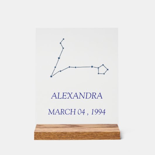 Minimalist Pisces Constellation Acrylic Sign - Per アクリルサイン (正面)
