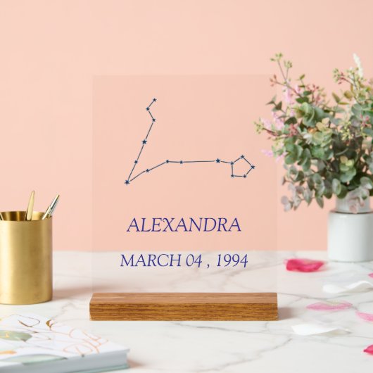 Minimalist Pisces Constellation Acrylic Sign - Per アクリルサイン (ウェディング)