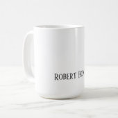 Minimalist Plain Black & White Modern Plain コーヒーマグカップ (正面左)