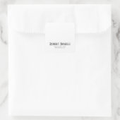Minimalist Plain Black & White Modern Plain スクエアシール (バッグ)