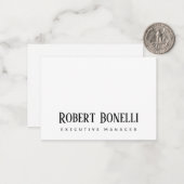 Minimalist Plain Black & White Modern Plain ノートカード (正面/裏面インサイチュ)